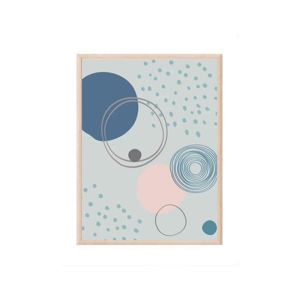 Blue abstract circles Poster