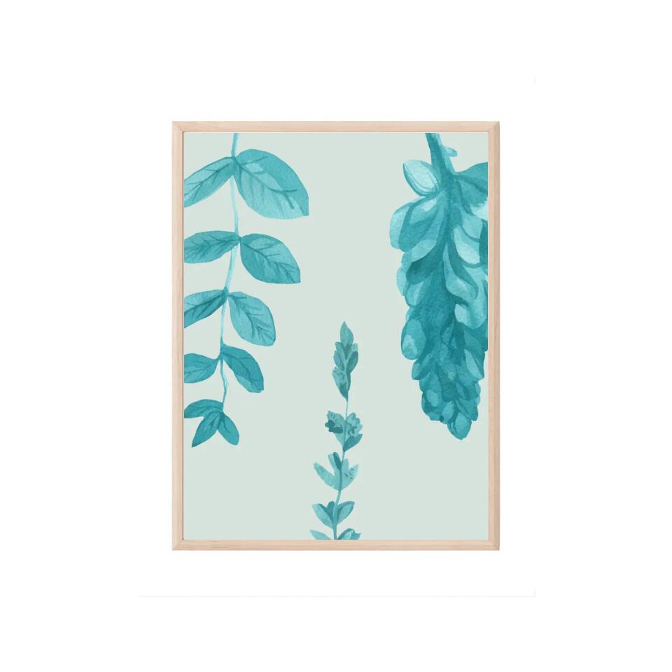 Turquoise Flowers Poster