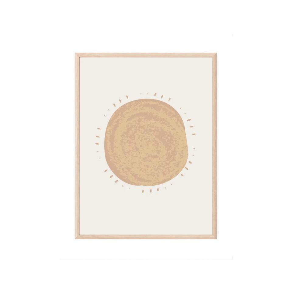 Beige Brown Sun Poster