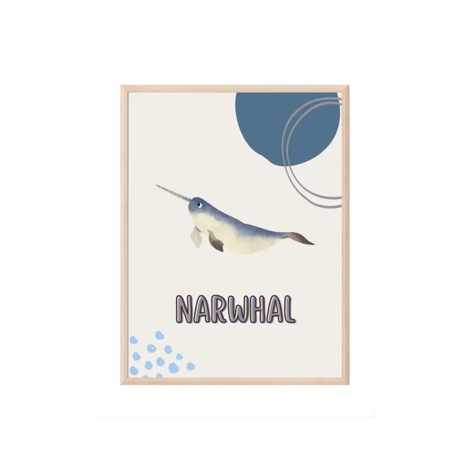 Narwhal/Narwal Tierposter