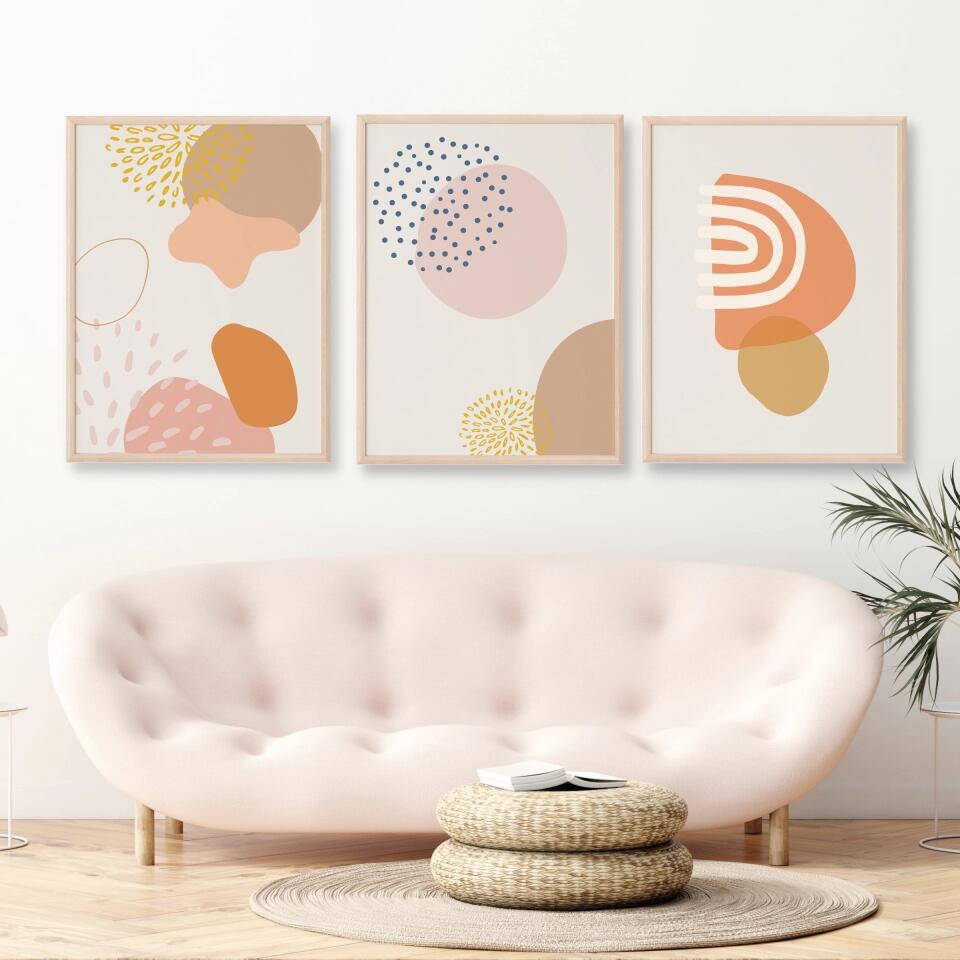 Abstract circles nude tones Poster