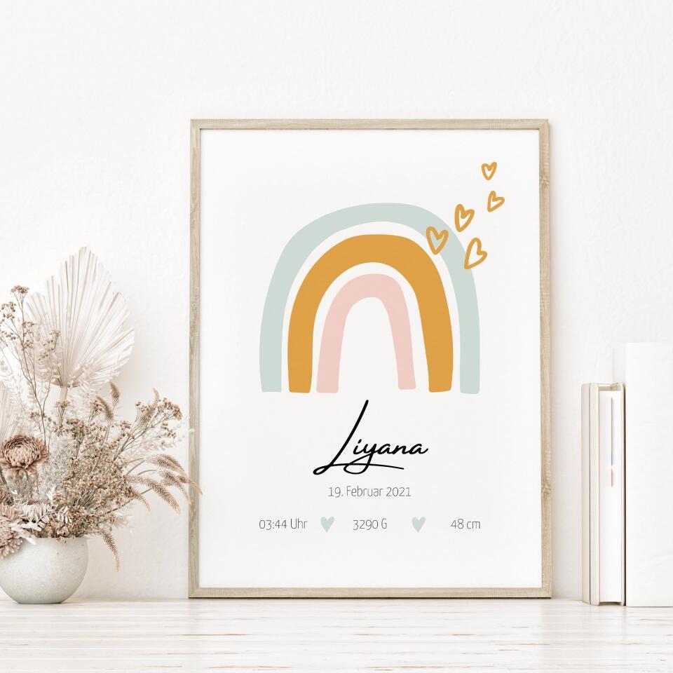 Rainbow Poster in different colors Personalisierbar