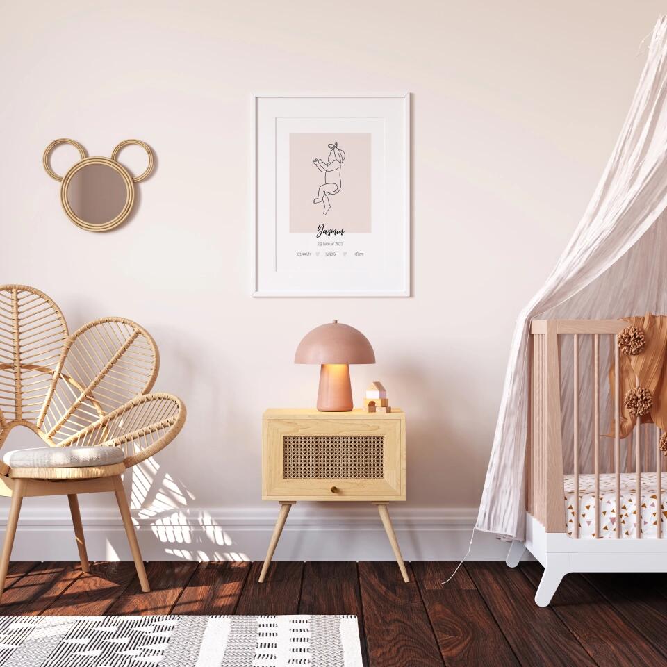 Baby Poster Beige/Mehrfarbig