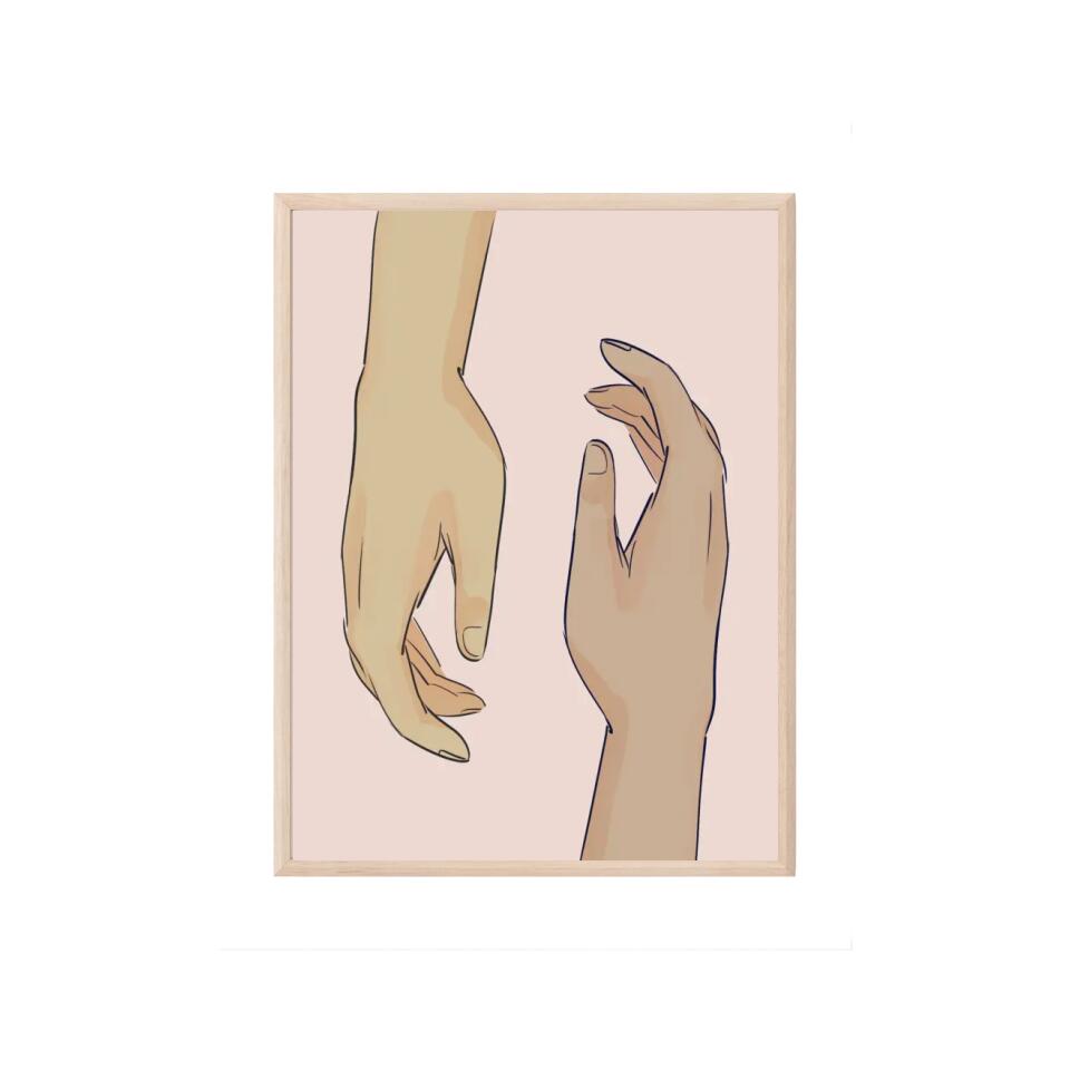 Touching hands Poster