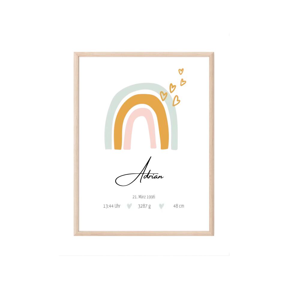 Rainbow Poster in different colors Personalisierbar